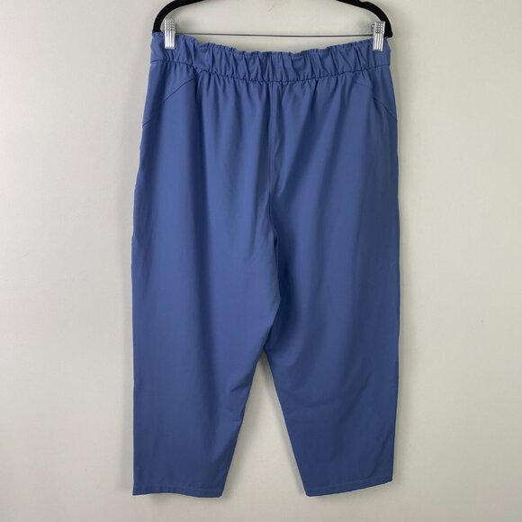 Lululemon Keep Moving Cropped Pants Womens 14 Blue Stretch Hi Rise Pull On Train - Picture 4 of 9